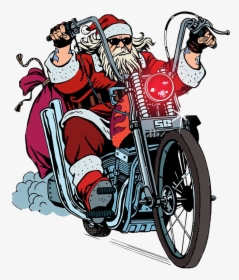 Santa On A Motorcycle, HD Png Download, Transparent PNG