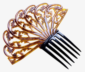 Large Amber Celluloid Art Deco Hair Comb Spanish Style - Tool, HD Png Download, Transparent PNG