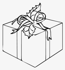 Coloring Page Present Christmas Gifts - Christmas Gift Box Drawing, HD Png Download, Transparent PNG