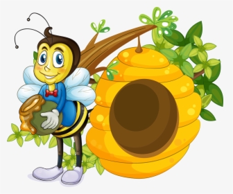 Beehive Cartoon Clip Art Vector Bee 1658 1378 Transp - Beehive Cartoon, HD Png Download, Transparent PNG