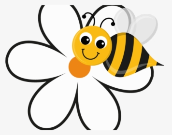 Cartoon Bee On Flower, HD Png Download, Transparent PNG