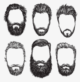 And Illustration Vector Black White Beard Stock Clipart - Outline Of A Beard, HD Png Download, Transparent PNG