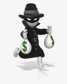 Thief Running With Money Bags 1600 Clr - Financial Thief, HD Png Download, Transparent PNG
