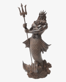 Antiqued Poseidon Statue - Poseidon Statue, HD Png Download, Transparent PNG