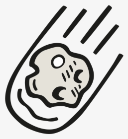 Falling Asteroid Icon - Asteroid Clipart Black And White, HD Png Download, Transparent PNG