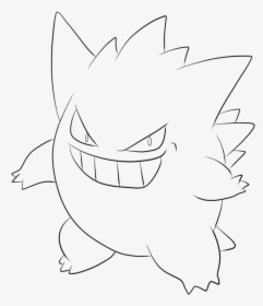 Gengar Drawing At Getdrawings - Pokemon Gengar Lineart, HD Png Download, Transparent PNG
