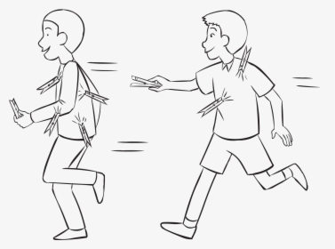 Two Men Running Around In Tag And Pe Game Called Clothes-peg - Clothes Peg Game, HD Png Download, Transparent PNG