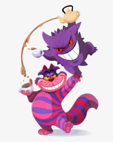 Cheshire Cat And Gengar Drawn By Kuitsuku - Disney And Pokemon, HD Png Download, Transparent PNG