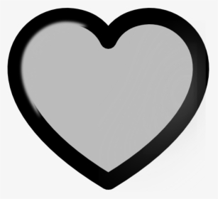 Grey Heart Svg Clip Arts - Heart Gray Outline Png, Transparent Png, Transparent PNG
