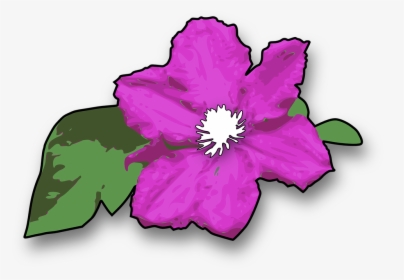 Flower, Purple, Violet, Green, Leaves, Plant, Floral - Jungle Flowers Clipart, HD Png Download, Transparent PNG