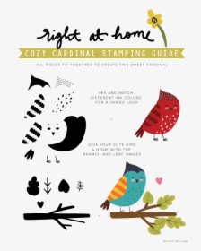 Cozy Cardinal Stamping Guide - Right At Home Seasonal Wreath Dies, HD Png Download, Transparent PNG