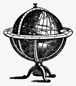 Globe Clipart Steampunk Free On Transparent Png - Antique Globe Black And White, Png Download, Transparent PNG