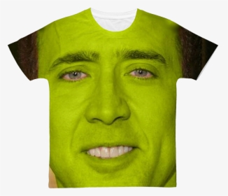 Nicolas Cage As Shrek ﻿classic Sublimation Adult T-shirt, HD Png Download, Transparent PNG