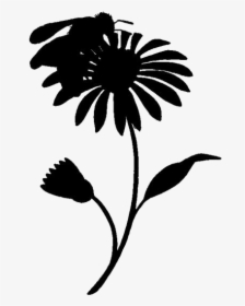 Flowers And Bees Png Transparent Images - Silhouette, Png Download, Transparent PNG