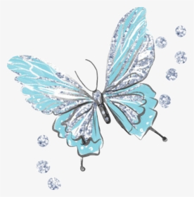 Butterfly Butterflywings Blue Glitter Sparkly Cute - Blue Sparkly Butterfly Png, Transparent Png, Transparent PNG