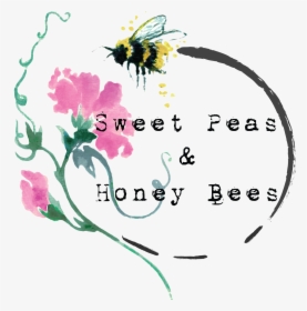 Sweet Peas & Honey Bees - Honey Bee On A Sweet Pea, HD Png Download, Transparent PNG