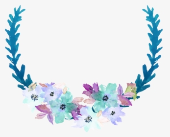 Blue Clip Art - Blue Watercolor Flowers Transparent Background, HD Png Download, Transparent PNG