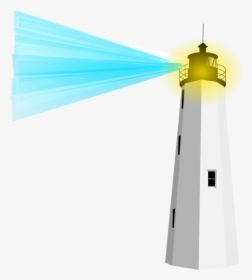 Lighthouse With Blue Light - Lighthouse With Beacon Clipart, HD Png Download, Transparent PNG