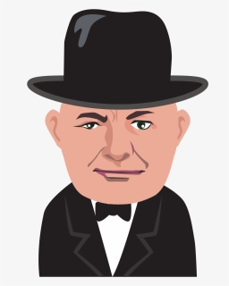 Head,fashion Accessory,fedora - Cartoon Images Of Winston Churchill, HD Png Download, Transparent PNG