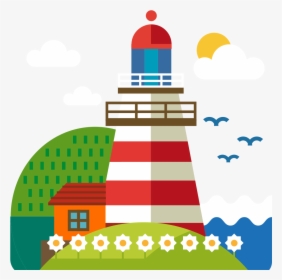 City Lighthouse Cartoon Png Free Photo Clipart - Ship Light House Cartoon, Transparent Png, Transparent PNG