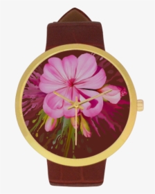 Pink Flower Color Splash, Watercolor Women S Golden - Leather, HD Png Download, Transparent PNG