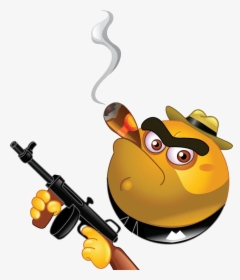 Clip Library Cigarettes Drawing Hand Drawn - Emoji Holding A Gun, HD Png Download, Transparent PNG
