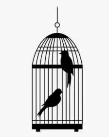 Bird Cage With Two Birds , Transparent Cartoons - Cage Clipart Bird In A Cage Transparent Background, HD Png Download, Transparent PNG