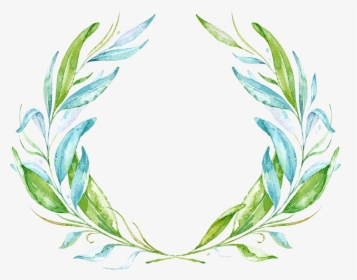 Transparent Greenery Clipart - Watercolor Frame Leaves Png, Png Download, Transparent PNG