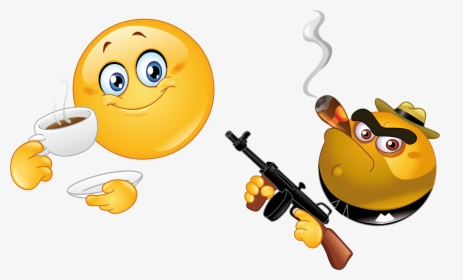 Smiley Gangster Clipart , Png Download - Emoji Holding A Gun, Transparent Png, Transparent PNG