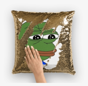 Sad Frog Square Sticker - Sequin Pillow, HD Png Download, Transparent PNG