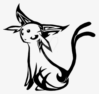 Espeon Black And White, HD Png Download, Transparent PNG