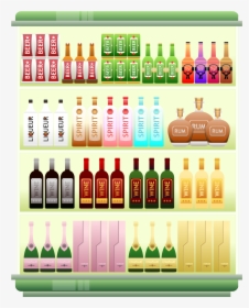 Supermarket Shelf, Liquor, Alcohol, Spirits, Beer, - Drinks Clipart Supermarket, HD Png Download, Transparent PNG