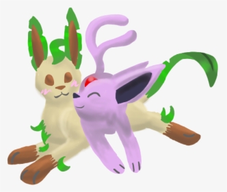 Leafeon And Espeon - Cartoon, HD Png Download, Transparent PNG