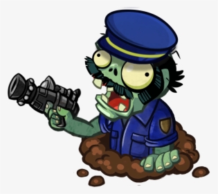 Picture Royalty Free Library Cop Drawing Zombie - Plants Vs Zombies Cop, HD Png Download, Transparent PNG