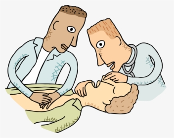 Vector Illustration Of Person Receiving Mouth To Mouth - Mouth To Mouth Resuscitation Cartoon, HD Png Download, Transparent PNG