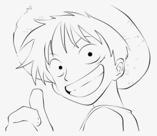 Lineart Monkey Head - Luffy One Piece Desenho, HD Png Download, Transparent PNG