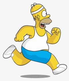 Homer Simpson Png - Homer Simpson Running, Transparent Png, Transparent PNG