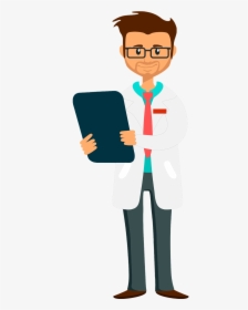 Cartoon Of A Man Wearing A Lab Coat With A Clipboard - Doctor Animation Gif  Transparent, HD Png Download , Transparent Png Image - PNGitem