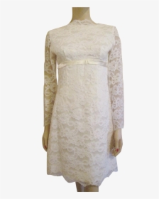 Mod White Lace Dress Vintage 1960s Wedding Party Womens - Lace, HD Png Download, Transparent PNG