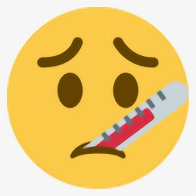 Sick Sad Frown Upset Unhappy Thermometer Emoji Emoticon - Illness Emoji, HD Png Download, Transparent PNG