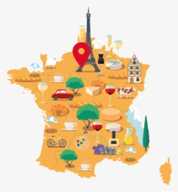 Map Of France With Its Landmarks, HD Png Download, Transparent PNG