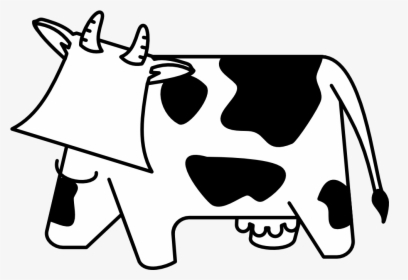 Cow Black White Line Art Hunky Dory Svg Colouringbook - Cartoon Clip Art Cows, HD Png Download, Transparent PNG