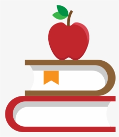 Books With Apple Flat Icon Vector - Books And Apple Png, Transparent Png, Transparent PNG