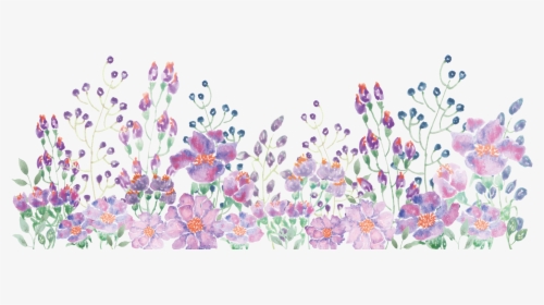 Watercolor Painting Floral Design - Watercolor Flowers Line Png, Transparent Png, Transparent PNG