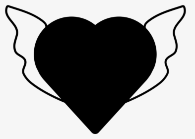 Heart Shape Silhouette With Wings - Shape Icon Silhouette, HD Png Download, Transparent PNG