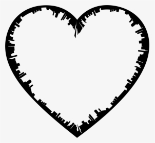 Heart Silhouette Skyline Clip Art - Clip Art Silhouette Heart, HD Png Download, Transparent PNG