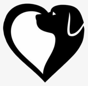 #heart #dog #silhouette - Dog With Heart Silhouette, HD Png Download, Transparent PNG