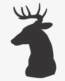 Deer, Deer Silhouette, Silhouette, Animal, Wild - Siluet Kepala Rusa, HD Png Download, Transparent PNG