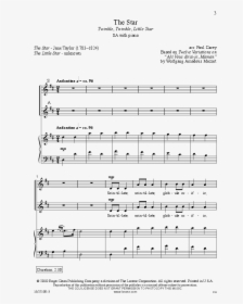 Mozart Twinkle Twinkle Little Star Sheet Music - Sheet Music, HD Png Download, Transparent PNG