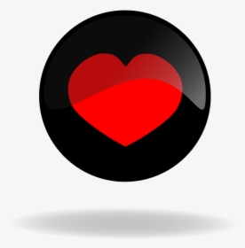Black Button, Button, Heart Button, Heart, Black, Red - Trái Tim Màu Đen, HD Png Download, Transparent PNG
